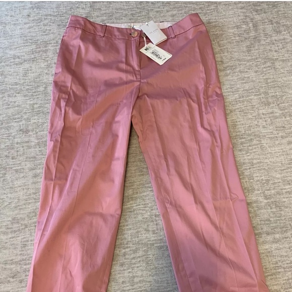 New Ted Baker Pants Size 4 US 10 Pink Saydii Deep Cuff Stretch Cotton Chino - Picture 9 of 10